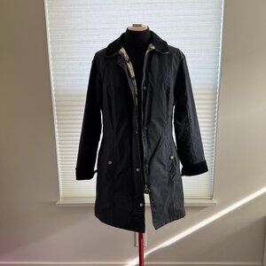 Barbour Dark Navy Trench Coat with Button Details